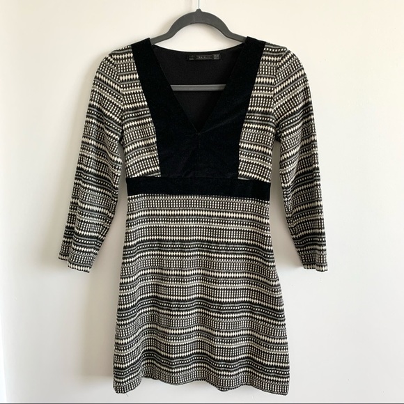 ZARA Mini Dress Black/White Size XS - Picture 1 of 9
